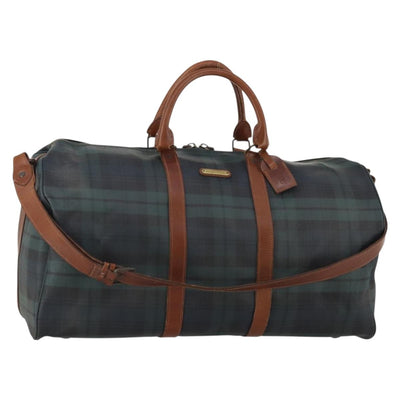 Polo Ralph Lauren Boston Bag PVC Leather 2way Green Brown Auth 178404