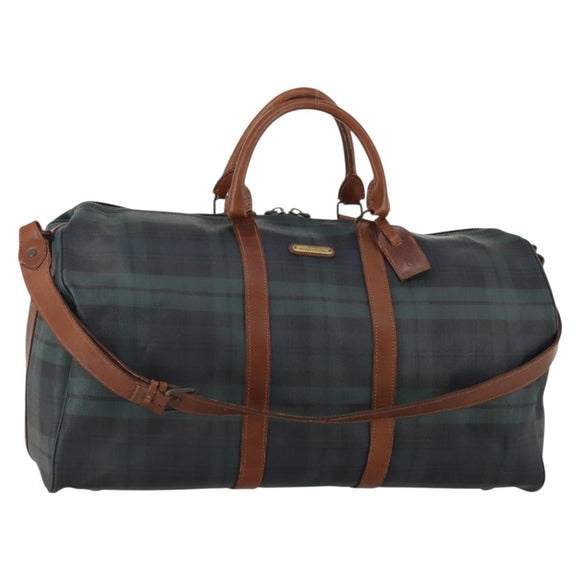 Polo Ralph Lauren Boston Bag PVC Leather 2way Green Brown Auth 178404