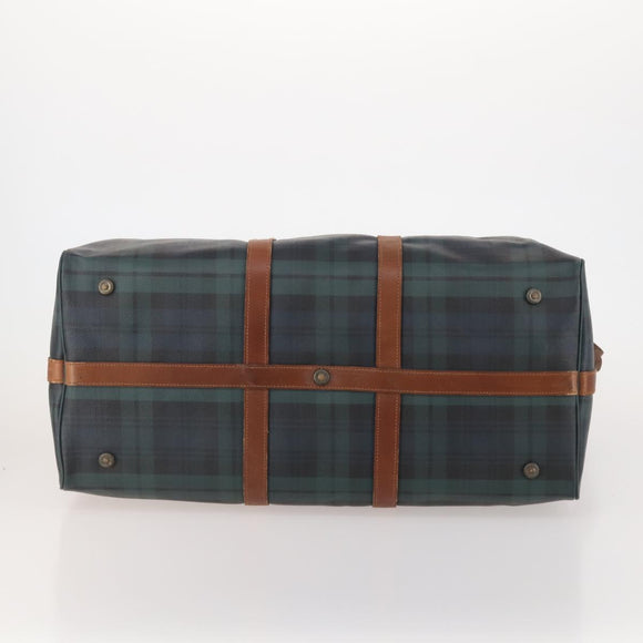 Polo Ralph Lauren Boston Bag PVC Leather 2way Green Brown Auth 178404