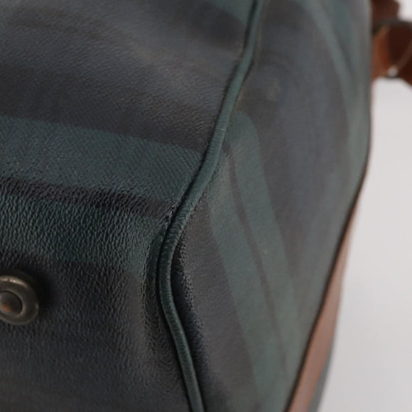 Polo Ralph Lauren Boston Bag PVC Leather 2way Green Brown Auth 178404