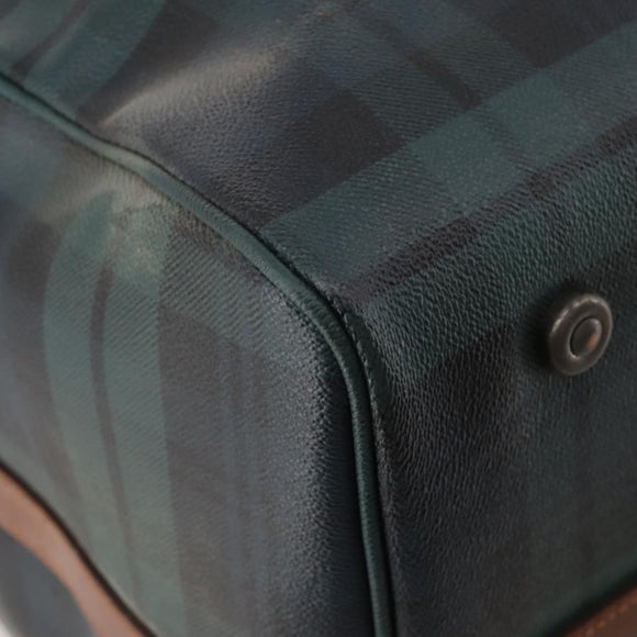 Polo Ralph Lauren Boston Bag PVC Leather 2way Green Brown Auth 178404