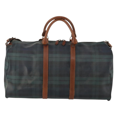 Polo Ralph Lauren Boston Bag PVC Leather 2way Green Brown Auth 178404 - 0