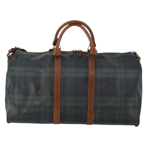 Polo Ralph Lauren Boston Bag PVC Leather 2way Green Brown Auth 178404