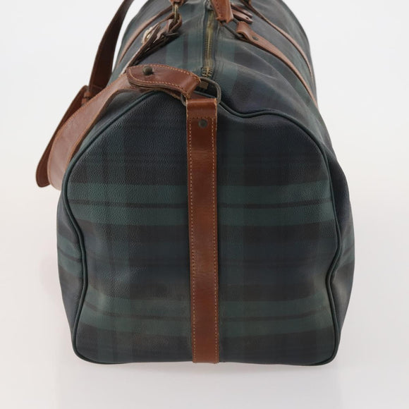 Polo Ralph Lauren Boston Bag PVC Leather 2way Green Brown Auth 178404