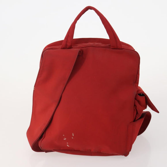 PRADA Shoulder Bag Nylon 4 Set Khaki Black Red Auth 178408