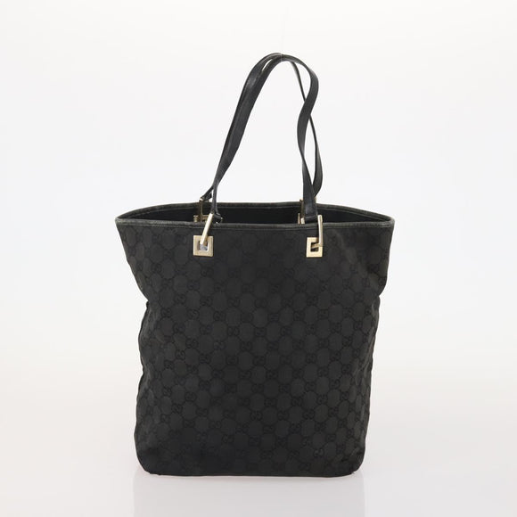 GUCCI GG Canvas Hand Bag 4 Set Black Beige Auth 178410