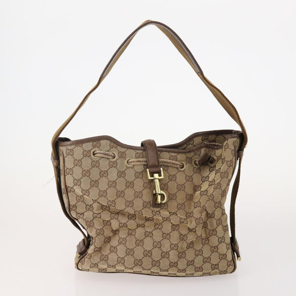 GUCCI GG Canvas Hand Bag 4 Set Black Beige Auth 178410