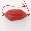 LOEWE Anagram Shoulder Bag Leather 2 Set Red Black Auth 178412-15