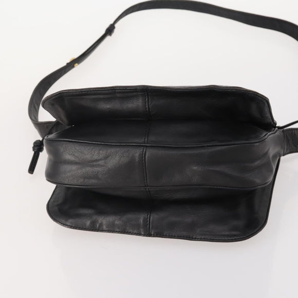 LOEWE Anagram Shoulder Bag Leather 2 Set Red Black Auth 178412
