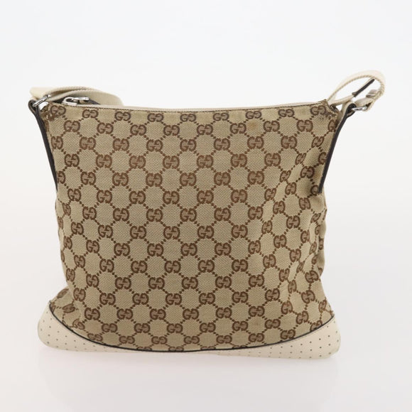 GUCCI GG Canvas Shoulder Bag Canvas 4 Set Beige Black Auth 178414