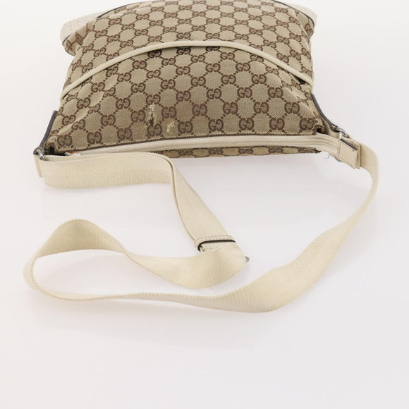 GUCCI GG Canvas Shoulder Bag Canvas 4 Set Beige Black Auth 178414