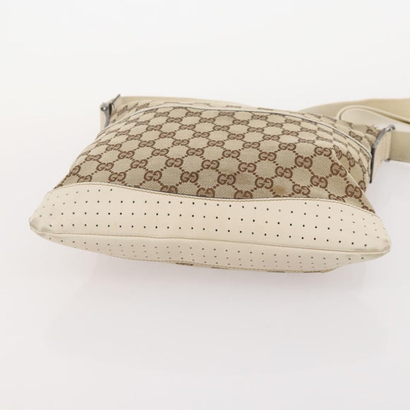 GUCCI GG Canvas Shoulder Bag Canvas 4 Set Beige Black Auth 178414