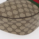 GUCCI GG Supreme Web Sherry Line Bag PVC Beige Gold 10 2 3840 Auth 178471-10