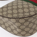 GUCCI GG Supreme Web Sherry Line Bag PVC Beige Gold 10 2 3840 Auth 178471-12
