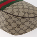 GUCCI GG Supreme Web Sherry Line Bag PVC Beige Gold 10 2 3840 Auth 178471-13