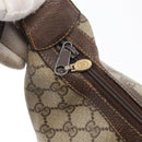 GUCCI GG Supreme Web Sherry Line Bag PVC Beige Gold 10 2 3840 Auth 178471-14