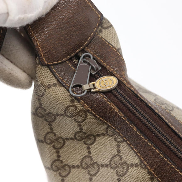 GUCCI GG Supreme Web Sherry Line Bag PVC Beige Gold 10 2 3840 Auth 178471