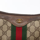 GUCCI GG Supreme Web Sherry Line Bag PVC Beige Gold 10 2 3840 Auth 178471-15