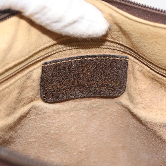 GUCCI GG Supreme Web Sherry Line Bag PVC Beige Gold 10 2 3840 Auth 178471