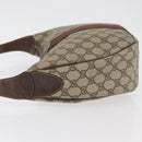 GUCCI GG Supreme Web Sherry Line Bag PVC Beige Gold 10 2 3840 Auth 178471-5