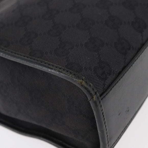 GUCCI GG Canvas Jackie Hand Bag Black Silver 002 1065 Auth 178472
