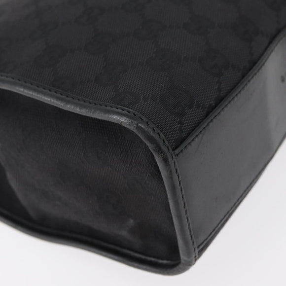 GUCCI GG Canvas Jackie Hand Bag Black Silver 002 1065 Auth 178472