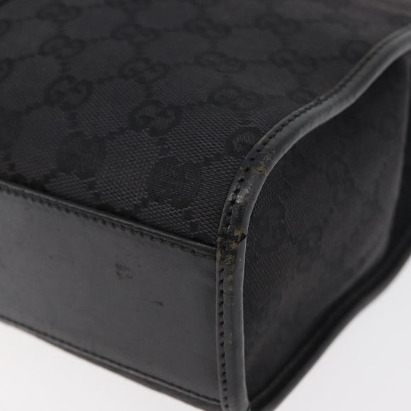 GUCCI GG Canvas Jackie Hand Bag Black Silver 002 1065 Auth 178472