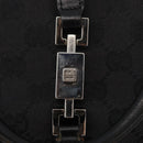 GUCCI GG Canvas Jackie Hand Bag Black Silver 002 1065 Auth 178472-17