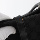 GUCCI GG Canvas Jackie Hand Bag Black Silver 002 1065 Auth 178472-10