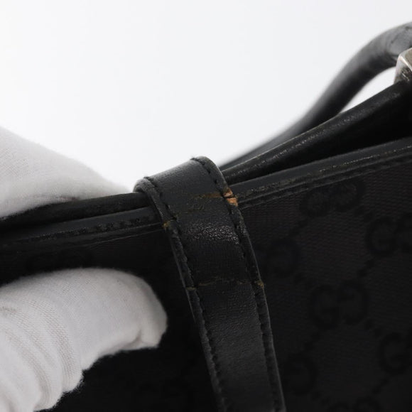 GUCCI GG Canvas Jackie Hand Bag Black Silver 002 1065 Auth 178472