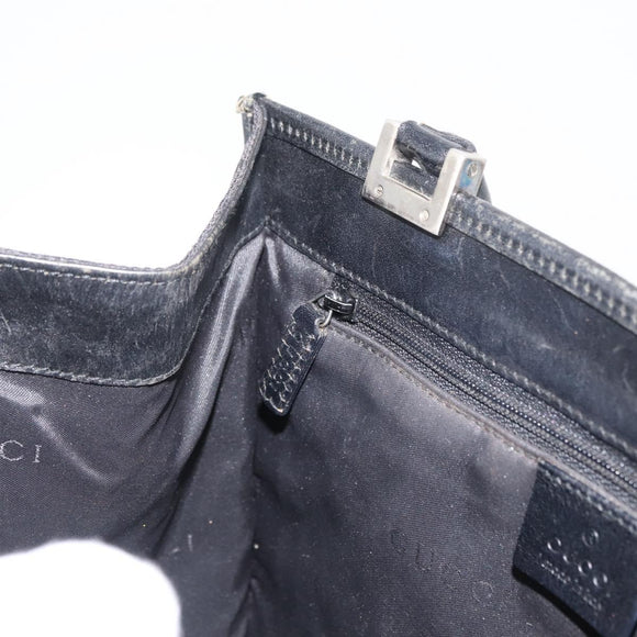 GUCCI GG Canvas Jackie Hand Bag Black Silver 002 1065 Auth 178472