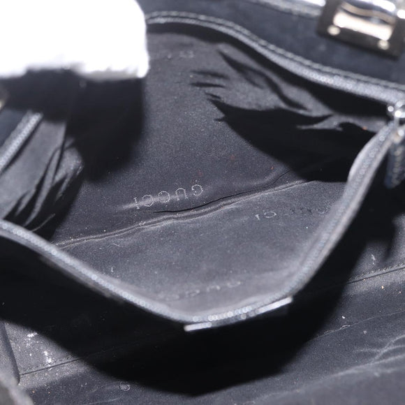GUCCI GG Canvas Jackie Hand Bag Black Silver 002 1065 Auth 178472
