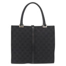 GUCCI GG Canvas Jackie Hand Bag Black Silver 002 1065 Auth 178472-2