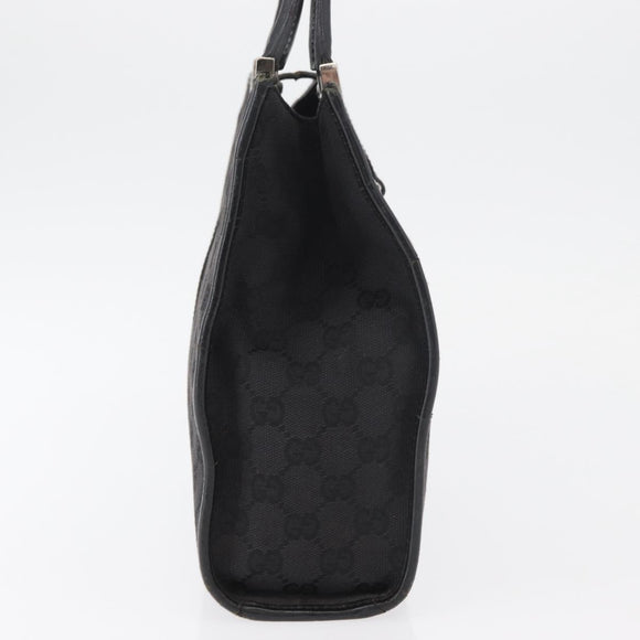 GUCCI GG Canvas Jackie Hand Bag Black Silver 002 1065 Auth 178472