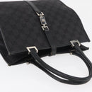 GUCCI GG Canvas Jackie Hand Bag Black Silver 002 1065 Auth 178472-6
