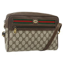 GUCCI GG Supreme Web Sherry Line Bag PVC Beige Gold 119 02 088 Auth 178473-1