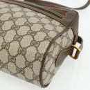 GUCCI GG Supreme Web Sherry Line Bag PVC Beige Gold 119 02 088 Auth 178473-14
