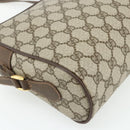 GUCCI GG Supreme Web Sherry Line Bag PVC Beige Gold 119 02 088 Auth 178473-17