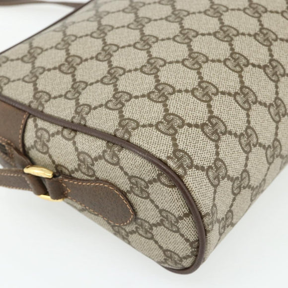 GUCCI GG Supreme Web Sherry Line Bag PVC Beige Gold 119 02 088 Auth 178473