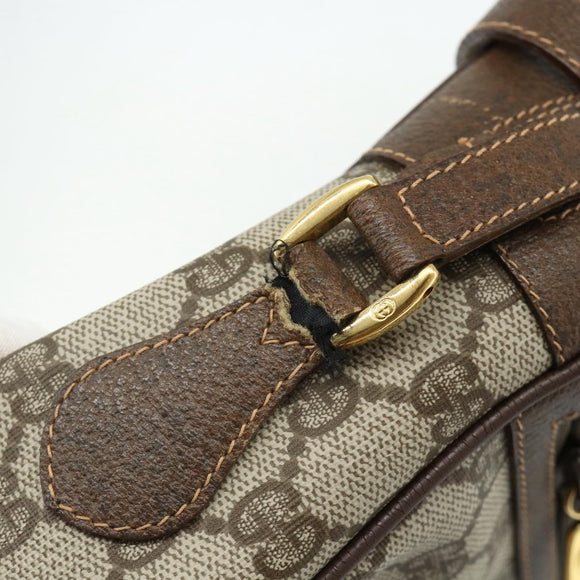 GUCCI GG Supreme Web Sherry Line Bag PVC Beige Gold 119 02 088 Auth 178473