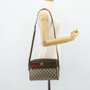 GUCCI GG Supreme Web Sherry Line Bag PVC Beige Gold 119 02 088 Auth 178473-24