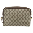 GUCCI GG Supreme Web Sherry Line Bag PVC Beige Gold 119 02 088 Auth 178473-2