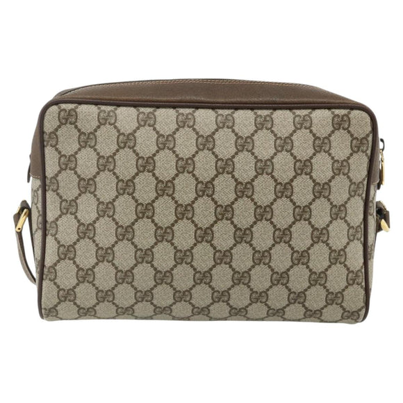 GUCCI GG Supreme Web Sherry Line Bag PVC Beige Gold 119 02 088 Auth 178473