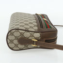 GUCCI GG Supreme Web Sherry Line Bag PVC Beige Gold 119 02 088 Auth 178473-4
