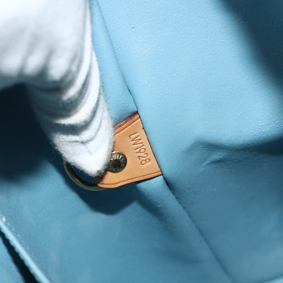 LOUIS VUITTON Monogram Vernis Houston Hand Bag Baby Blue M91005 LV Auth 178479