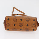 MCM Logogram Vicetos Mini Boston Bag PVC 2way Brown Gold Auth 178481-11