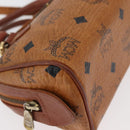 MCM Logogram Vicetos Mini Boston Bag PVC 2way Brown Gold Auth 178481-12