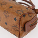 MCM Logogram Vicetos Mini Boston Bag PVC 2way Brown Gold Auth 178481-13