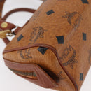 MCM Logogram Vicetos Mini Boston Bag PVC 2way Brown Gold Auth 178481-14