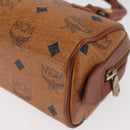 MCM Logogram Vicetos Mini Boston Bag PVC 2way Brown Gold Auth 178481-15